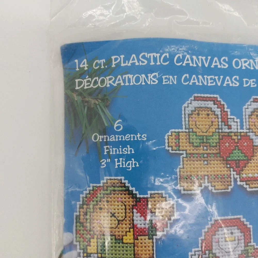 Design Works Cross Stitch Plastic Canvas 6 Ornament Kit Opened Package 14 Ct